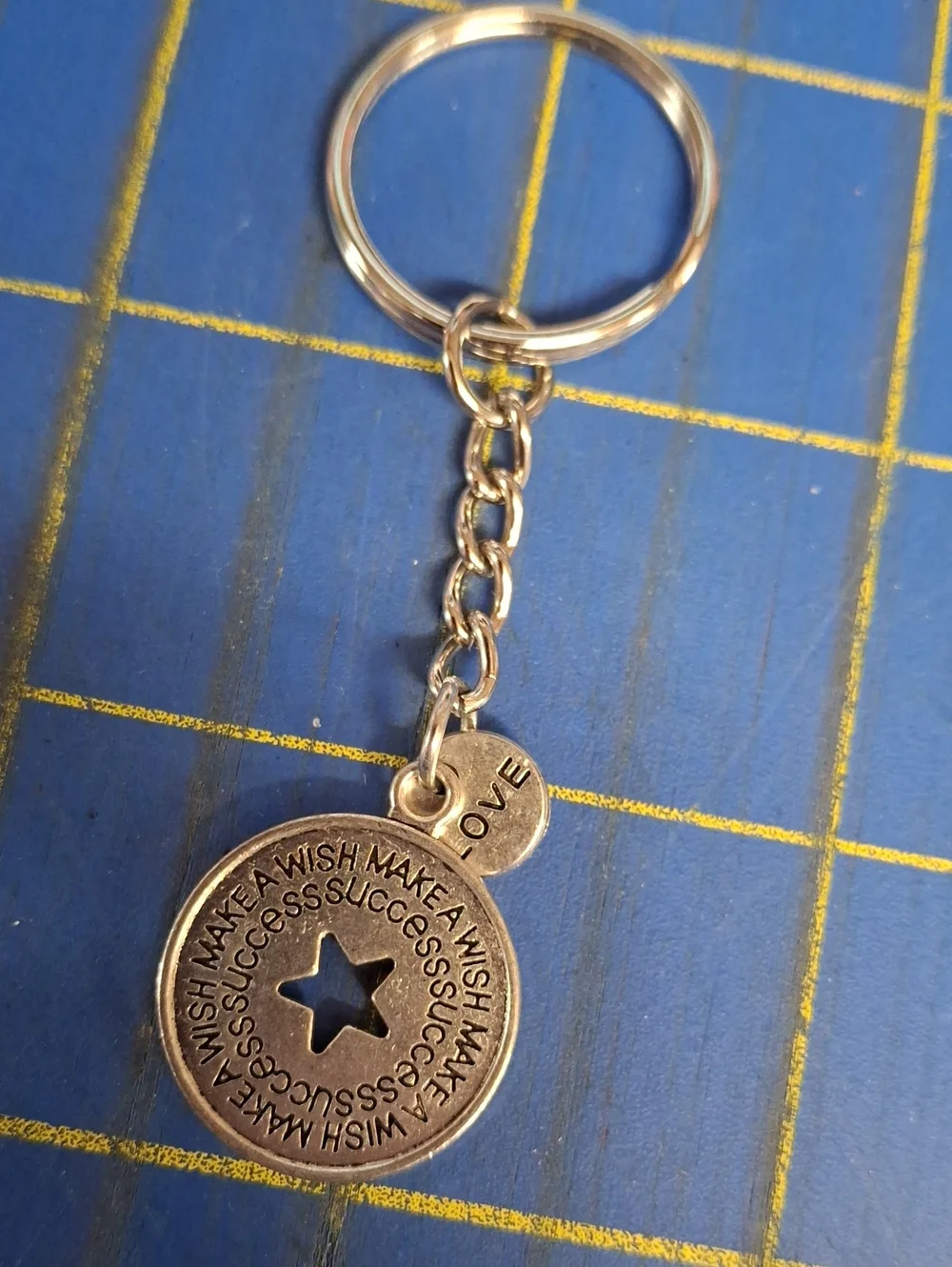 Love Make A Wish Success Silver Keyring Purse Charm
